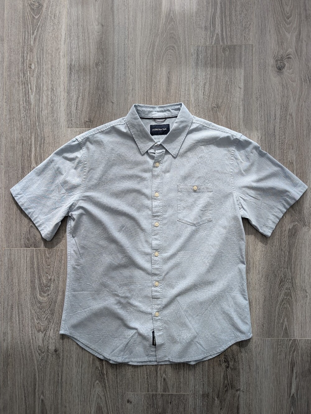 Casual Light Blue Short-Sleeve Button-Down Shirt by JACHS New York